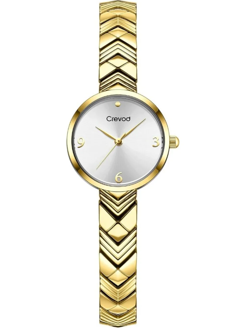 Women's Gold White Round Case Minimalist Luxury Quartz Ladies Dress Wrist Watch